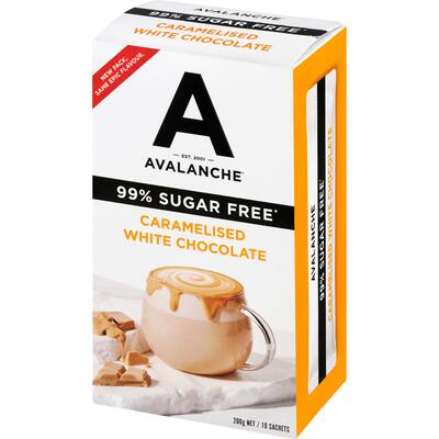 avalanche drinking chocolate 99% sugar free white chocolate