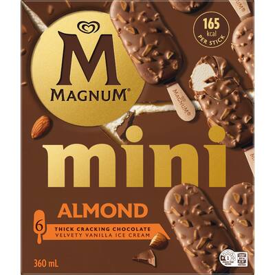 magnum mini ice cream on stick almond