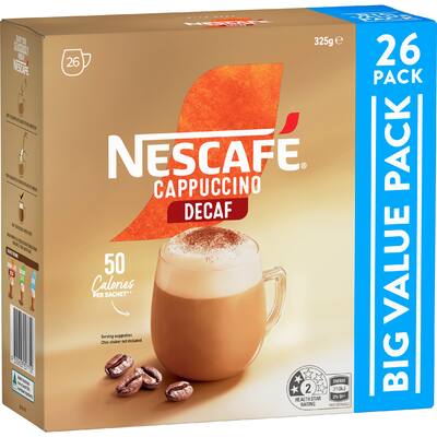 nescafé coffee sachets capuccino decaf