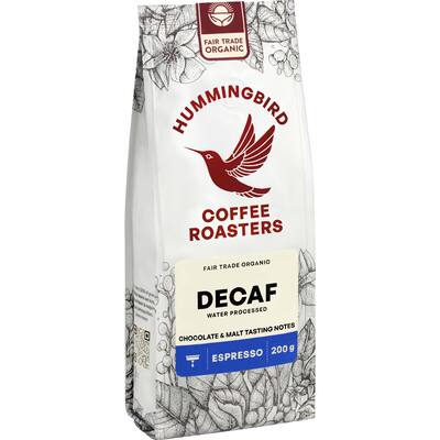 hummingbird espresso grind decaf organic fair trade