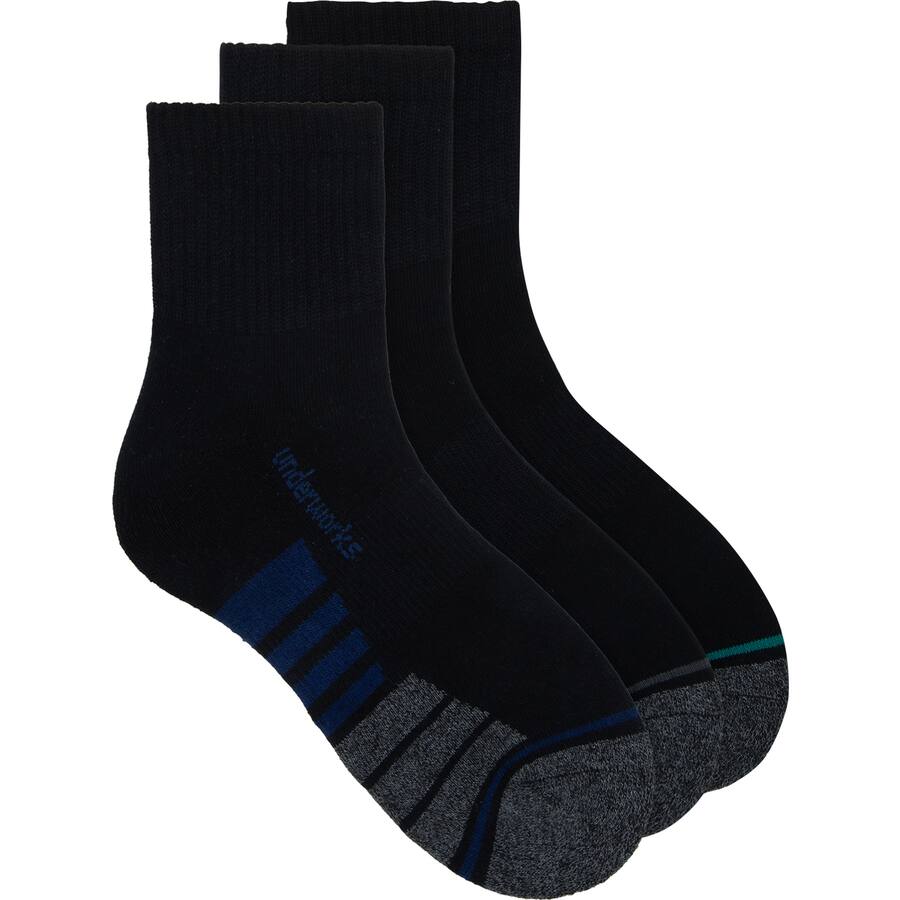 Underworks Mens Socks Sport Qtr Crew Size 7-10