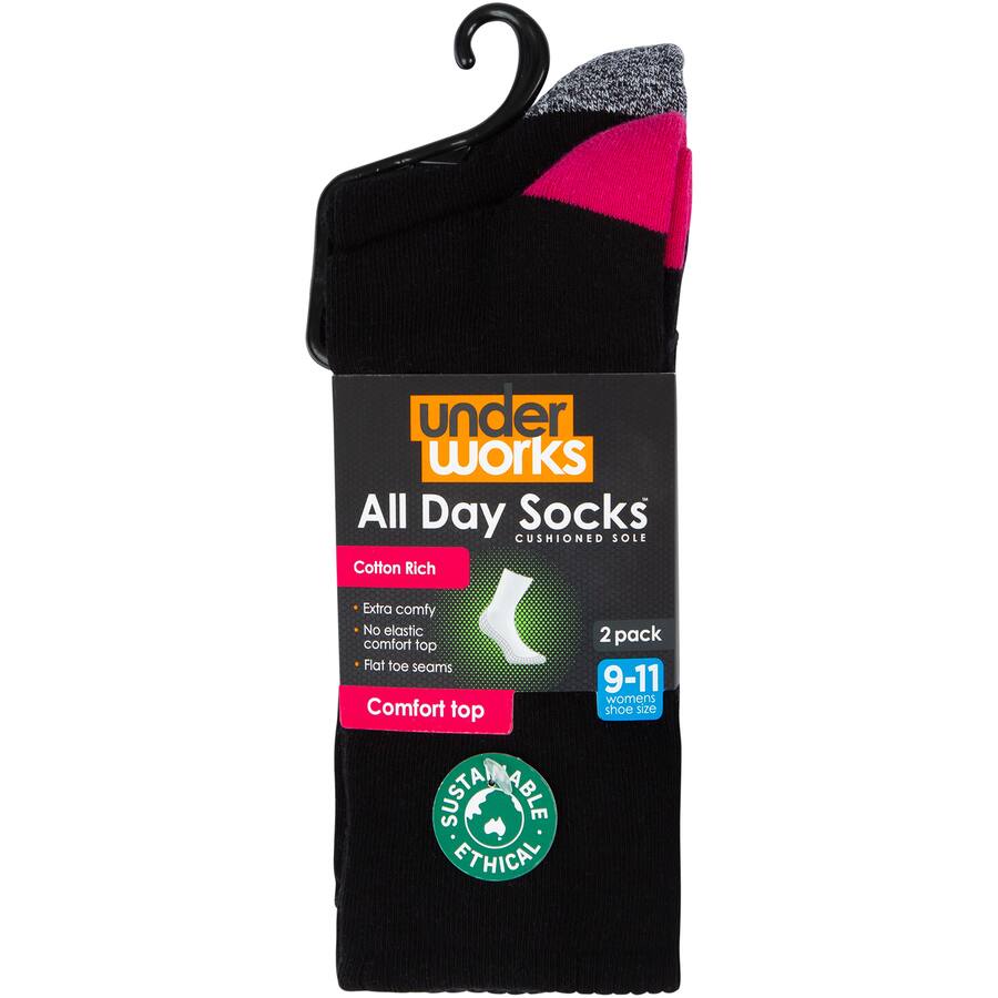 Underworks Ladies Socks Crew Size 5-8