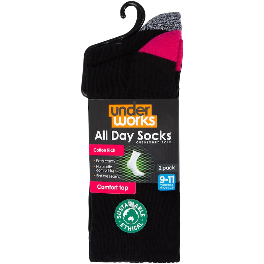 Uw Ladies Socks Crew Size 9-11