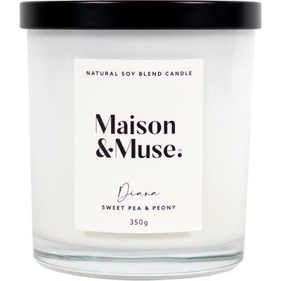maison & muse scented candle sweet pea & peony