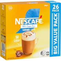 nescafé coffee sachets 98% sugar free latte caramel