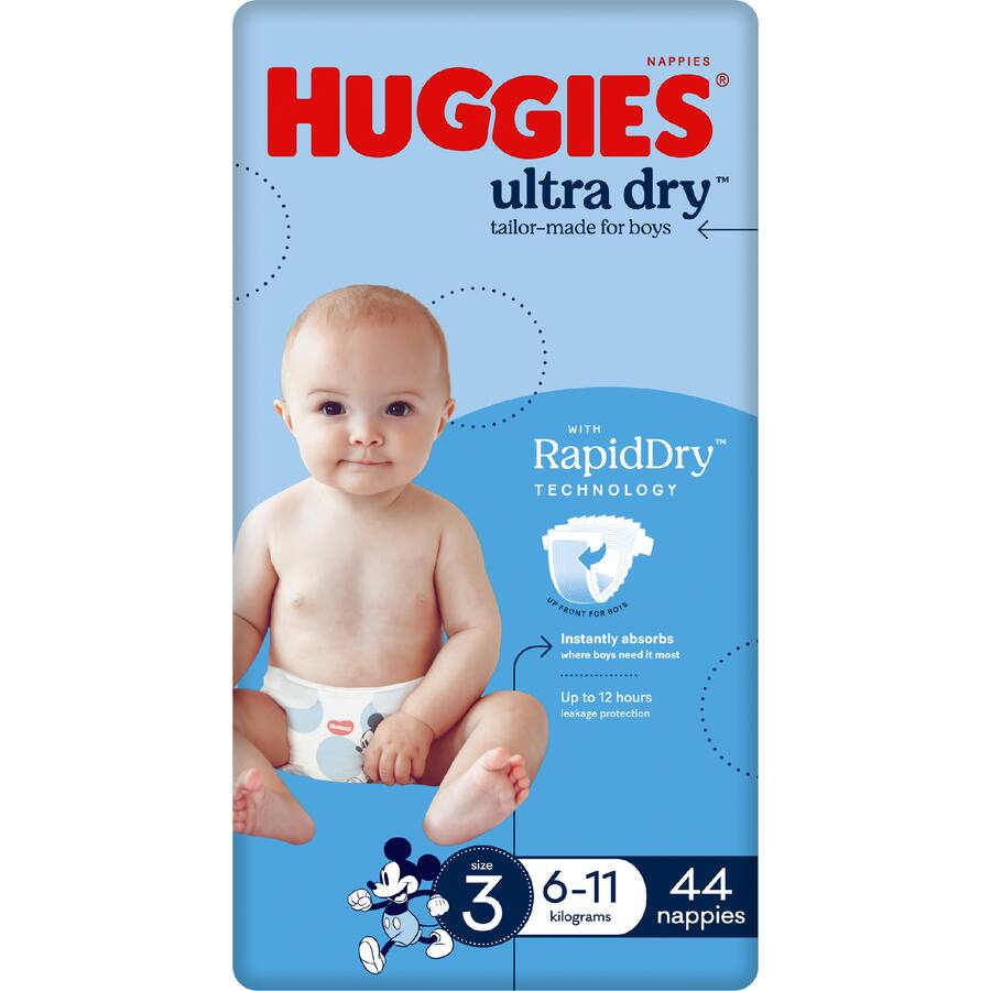 Buy Huggies Ultra Dry Nappies Boys Size (6-11kg) online at