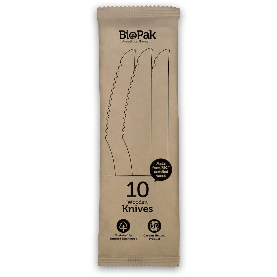 Biopak Knives Wooden 16Cm