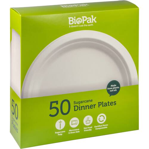 Biopak Plates Sugar Cane 25mm
