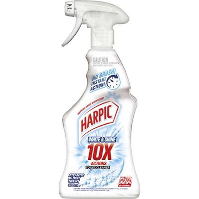 harpic toilet cleaner white & shine bleach spray trigger