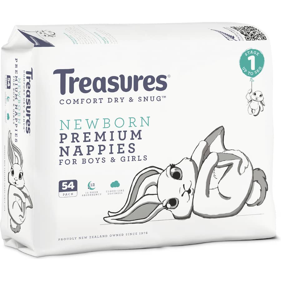 Treasures Nappies Newborn Up To 5Kg Bulk Pack