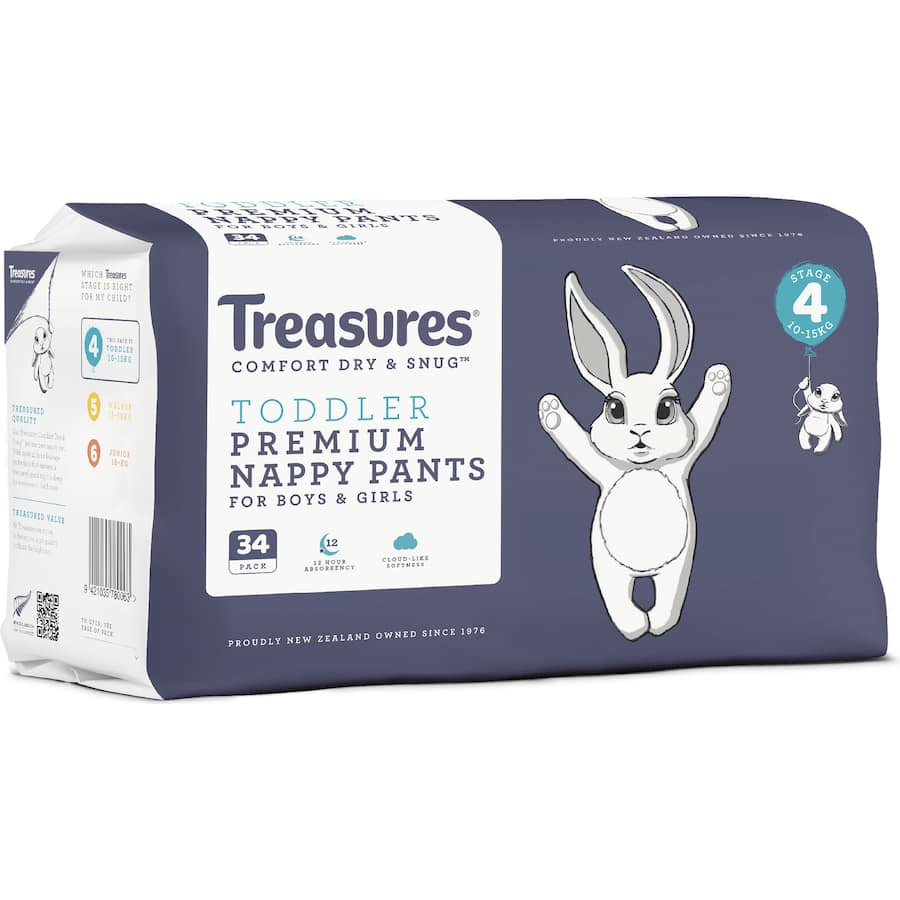 Treasures Nappy Pants Toddler 10-15Kg Bulk Pack