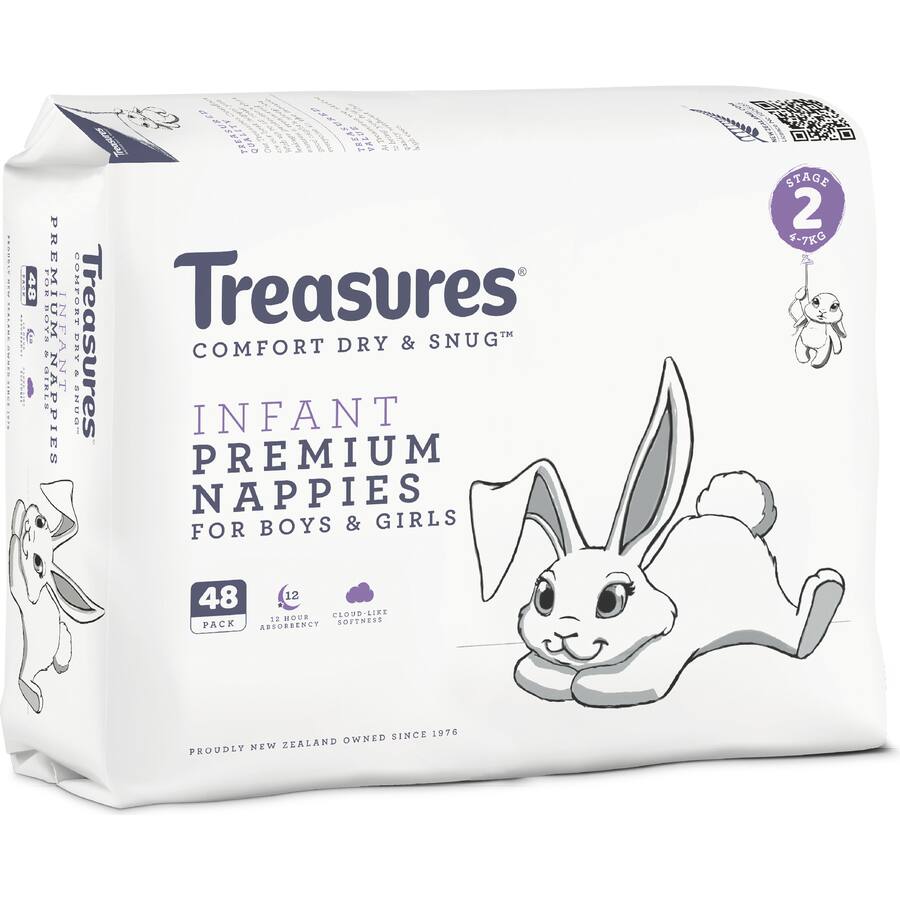 Treasures Nappies Infant 4-7Kg Bulk Pack