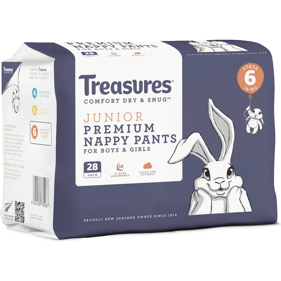 Treasures Nappy Pants Junior 16Kg+ Bulk Pack