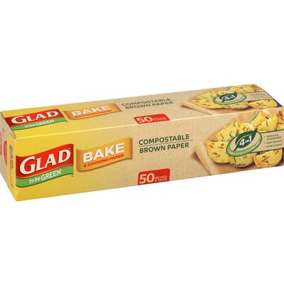 glad compostable bake cooking paper brown