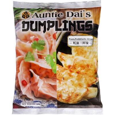 auntie dai dumplings prawn pork & garlic