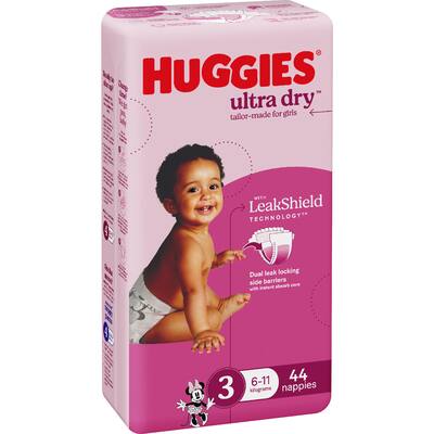 huggies ultra dry nappies girls size 3 (6-11kg)