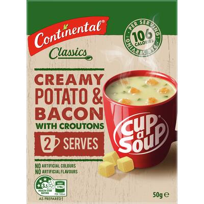 continental cup a soup instant soup potato, bacon & croutons 75g