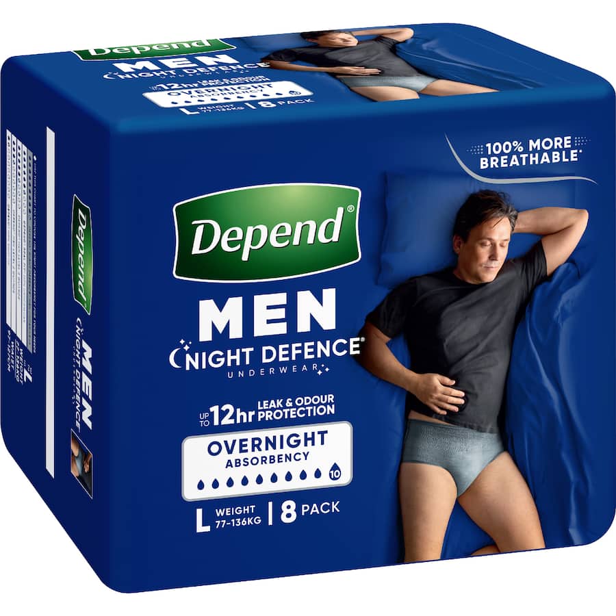Depend Men Night Defence Underwear Incontinence Large