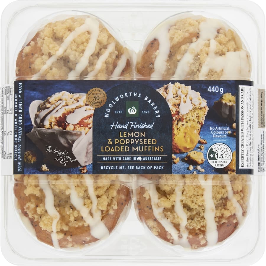 Woolworths Muffins Lemon & Poppyseed
