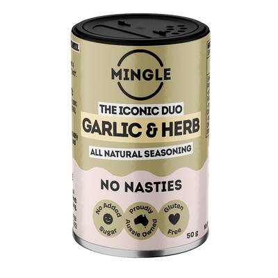 mingle the iconic duo garlic & herb mix natural seasoning