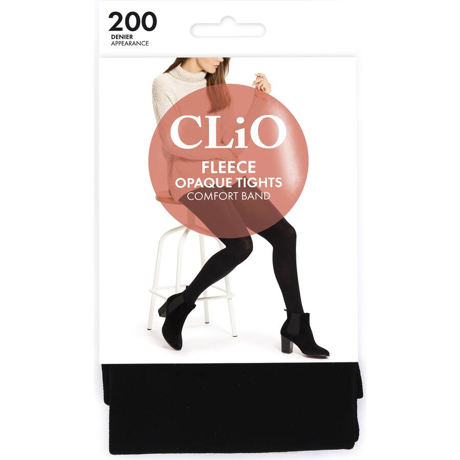 Clio Fleece Opaque Tights Small-Medium Black 200 Denier