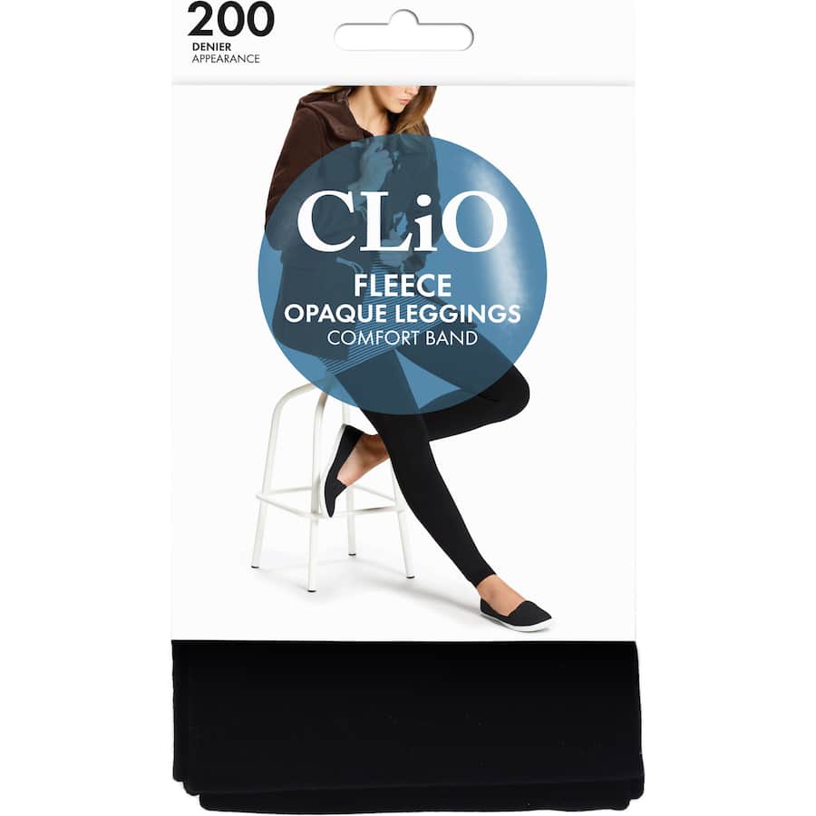 Clio Fleece Opaque Leggings T/Xt Black 200 Denier