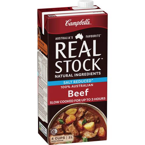 Campbells Real Stock Beef Stock Liquid Salt Reduced