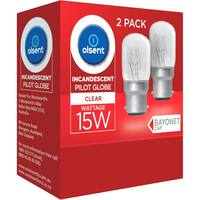 Olsent Pilot Light Bulb T28 Bayonet 15w Clear