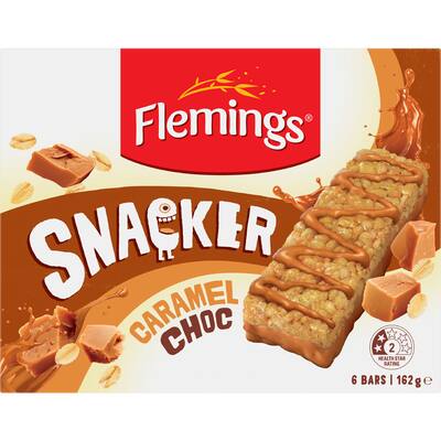 flemings snacker muesli bars caramel choc