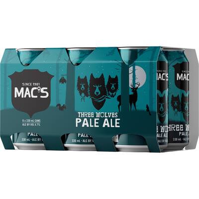 mac's three wolves craft beer pale ale