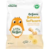 little bellies organic baby snacks banana softcorn 10+ months (30g)