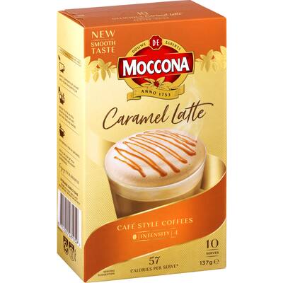 moccona coffee sachets caramel latte