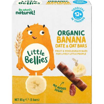 little bellies organic snack bars banana date & oat