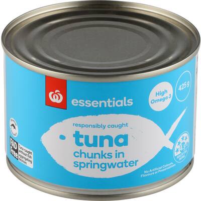 essentials tuna chunks in springwater