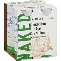Naked Life Alcohol Free Cocktail Canadian Rye Spirit Dry & Lime
