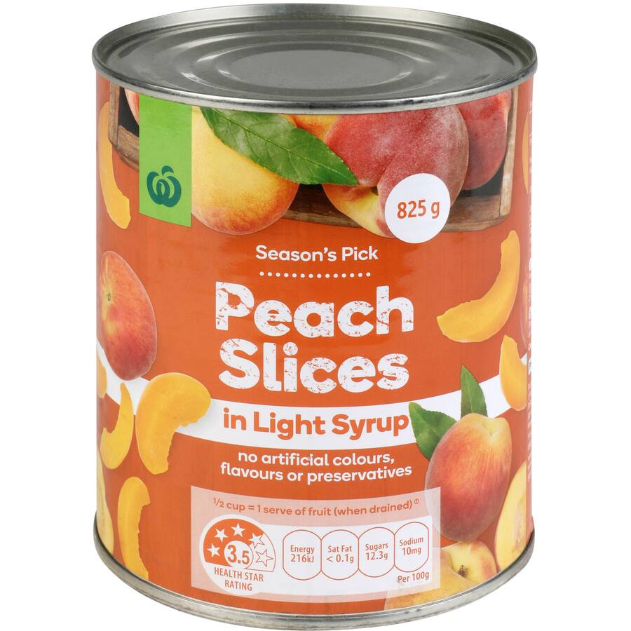 Woolworths Peaches Slices In Light Syrup