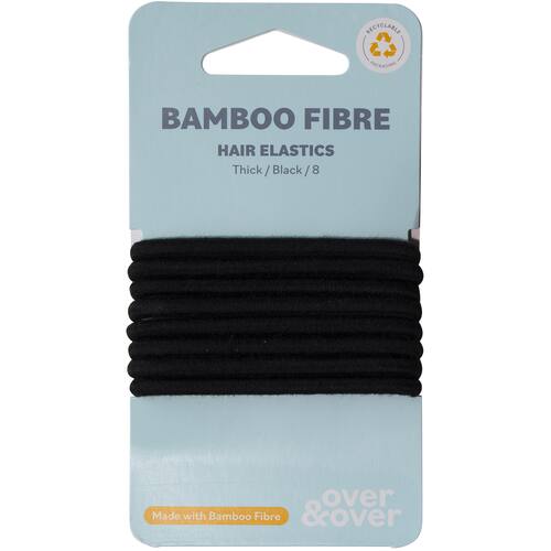 Over & Over Organic Bamboo Over & Over Organic Bamboo Hair Ties Elastic Thick Black