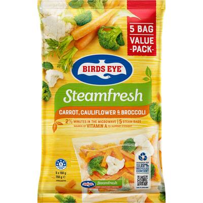 birds eye steam fresh mixed vegetables carrot, cauliflower & broccoli