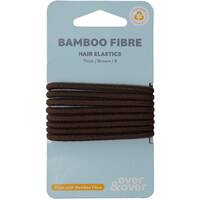 Over & Over Organic Bamboo Hair Ties Elastic Thick Brown