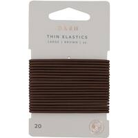 Dash Hair Ties Elastic Large Thin Brown