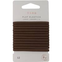 Dash Hair Ties Elastic Large Flat Brown