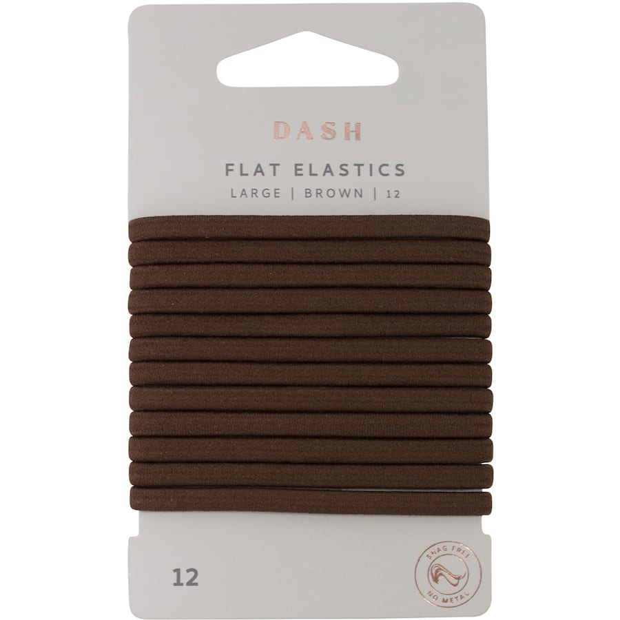Dash Hair Ties Elastic Large Flat Brown