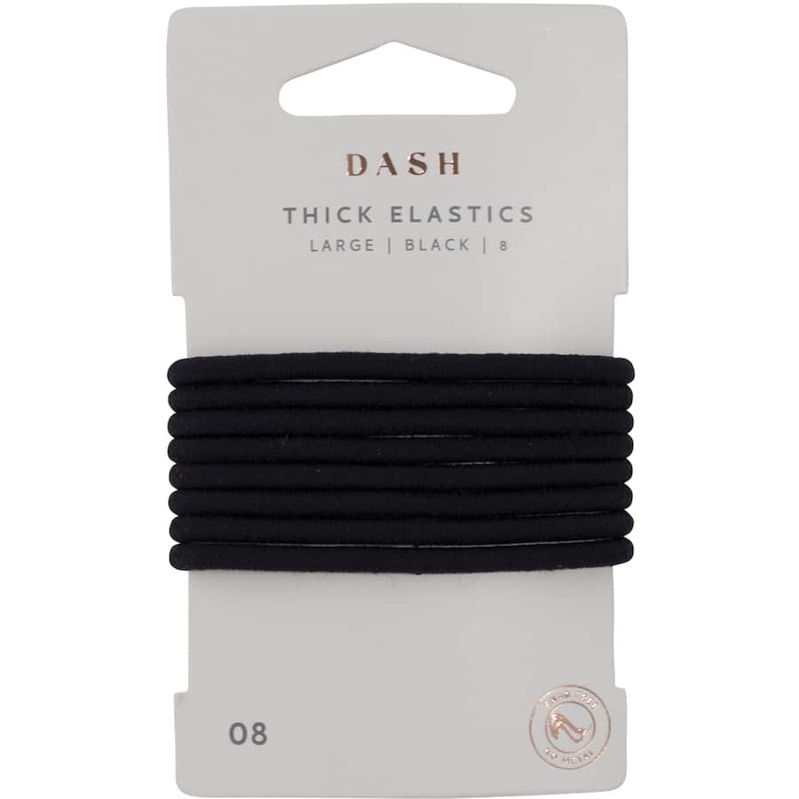 Dash Hair Ties Elastic Large Thick Black