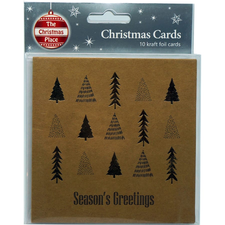 The Christmas Place Christmas Cards Kraft Square Foil