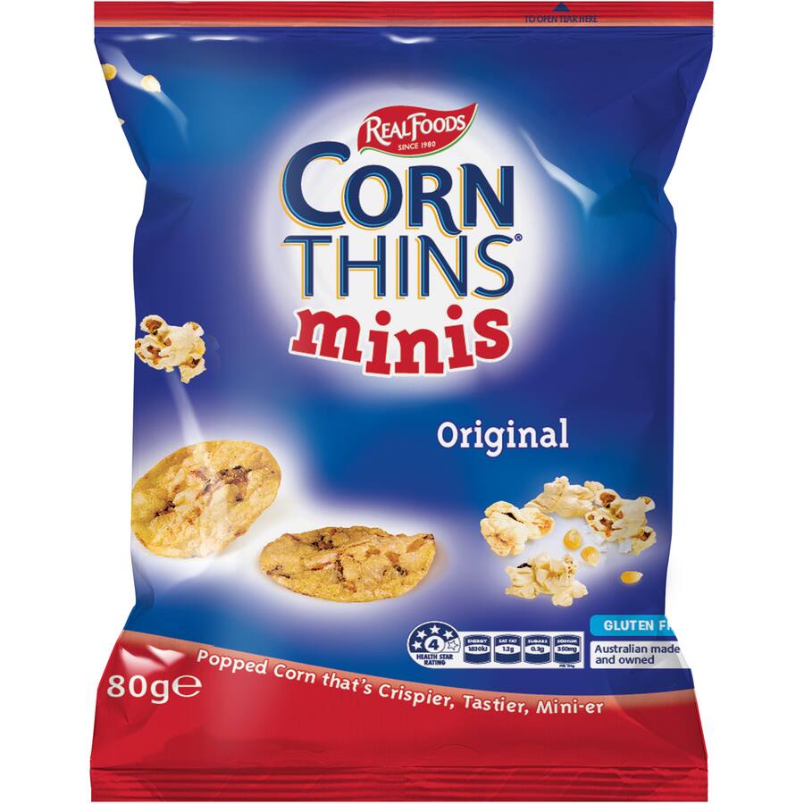 Real Foods Corn Thins Crispbread Minis Original