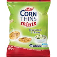 Real Foods Corn Thins Crispbread Minis Sour Cream & Chives