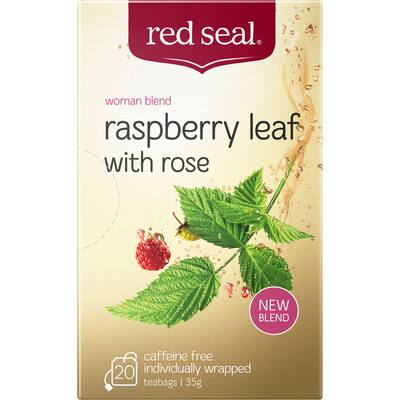 red seal herbal tea raspberry leaf with rose