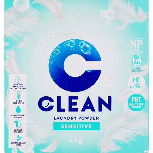 Clean laundry Powder Concentrate sensitive 2kg bunch