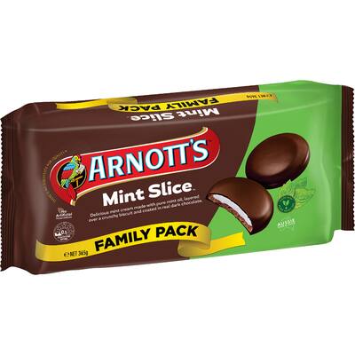 arnotts chocolate biscuits mint slice