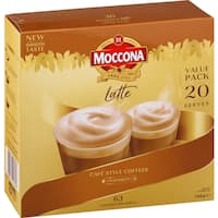 moccona coffee sachets latte (296g)